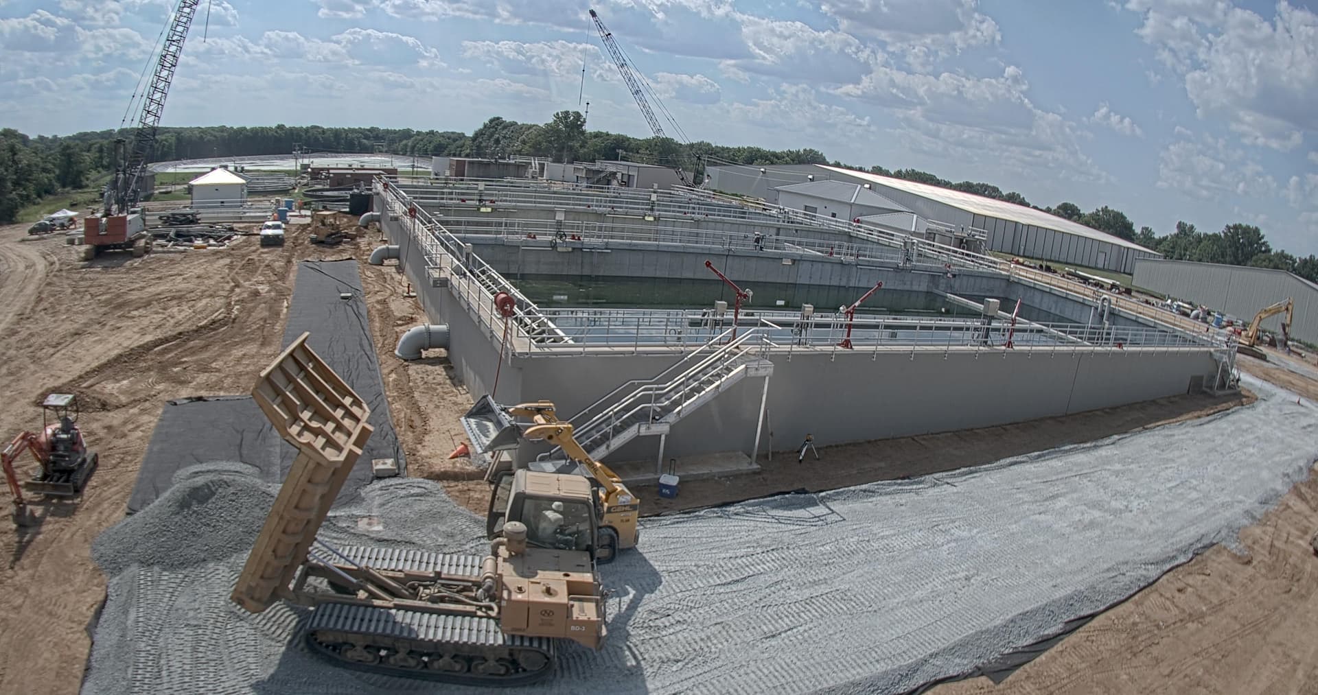 Construction camera documenting waste water plant construction