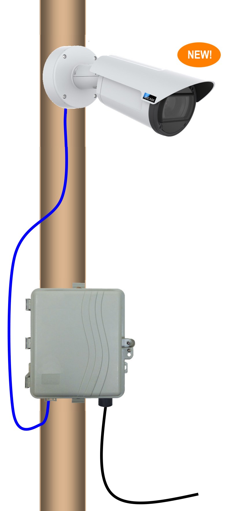 iBEAM Fixed 4K Premier camera and communication box mounted on a pole