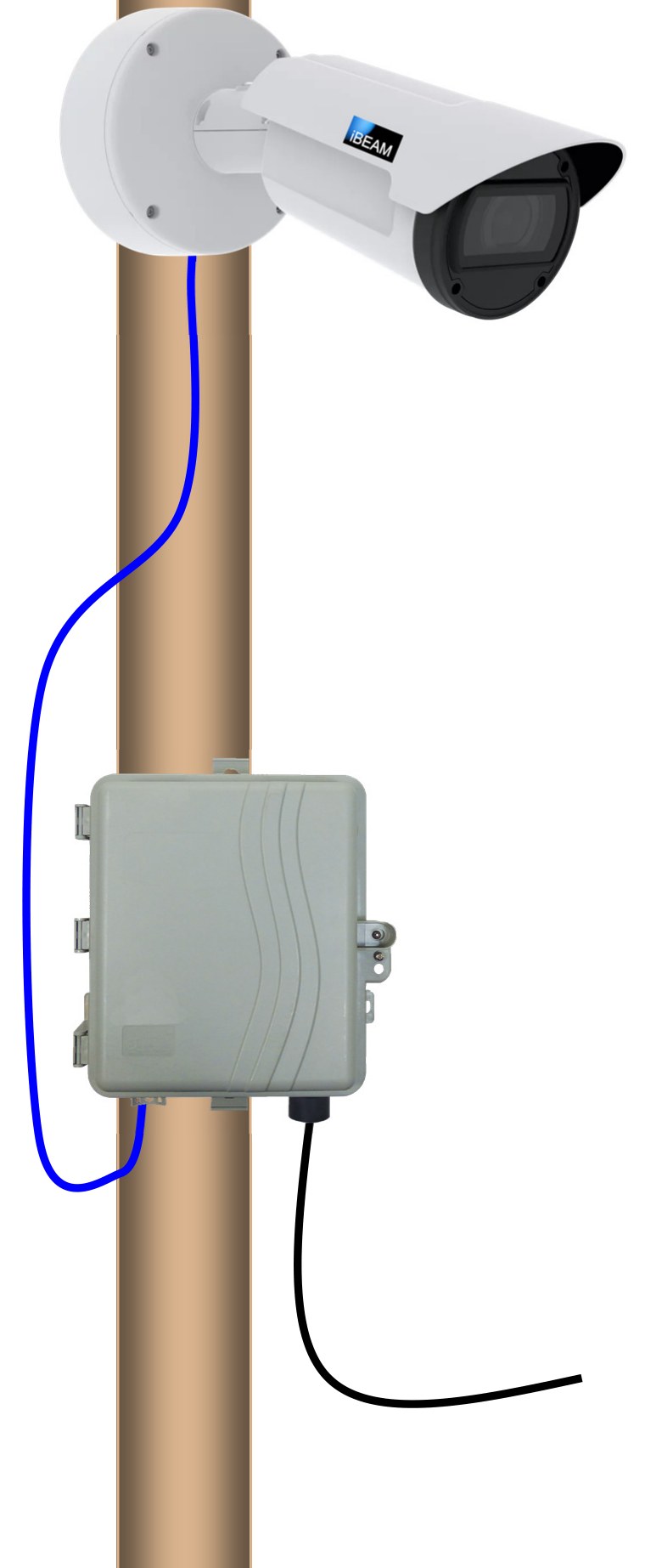 iBEAM Fixed 8K Titan camera and communication box mounted on a pole
